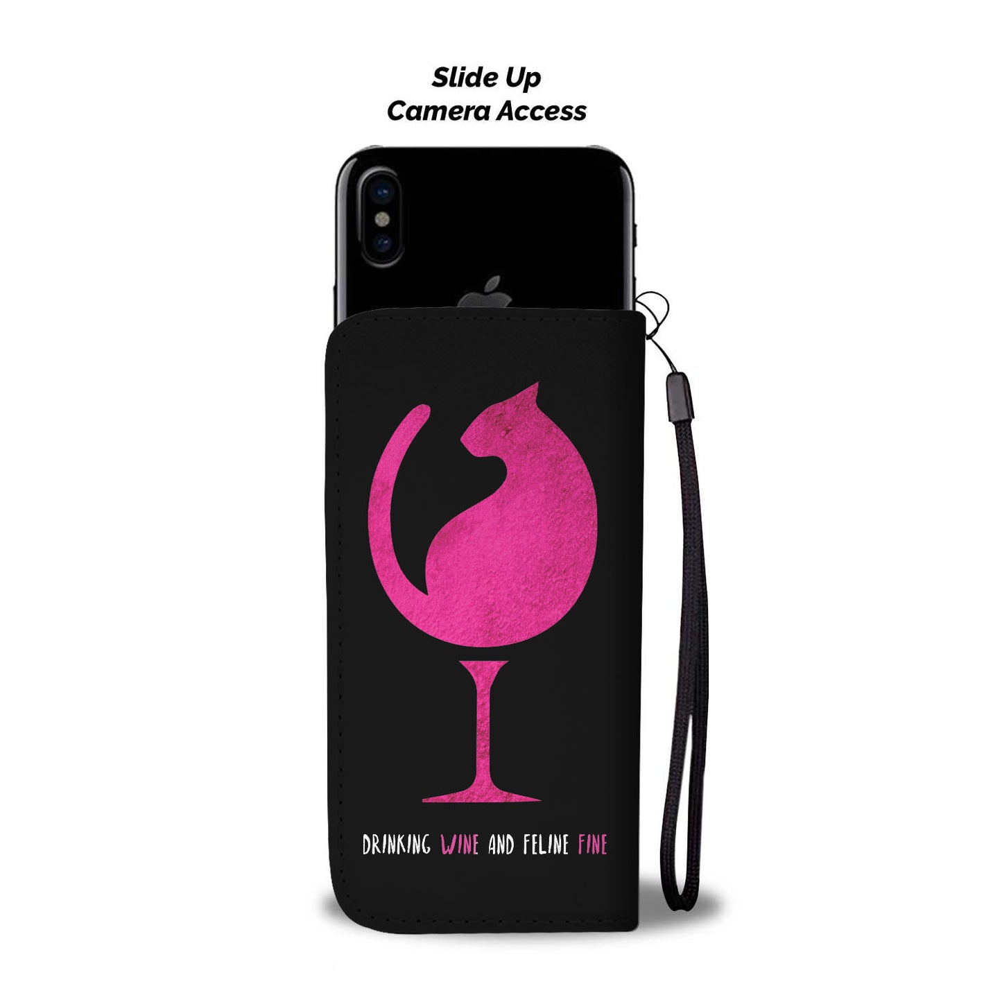 Drinking Wine and feline fine Phone Case