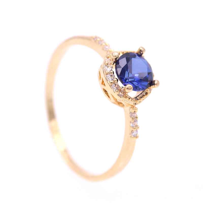 September Blue Sapphire & Gold Birthstone Ring