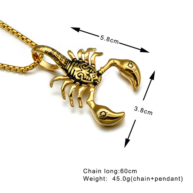 Stainless Steel American Style Scorpion Pendants Necklaces for Men Jewelry