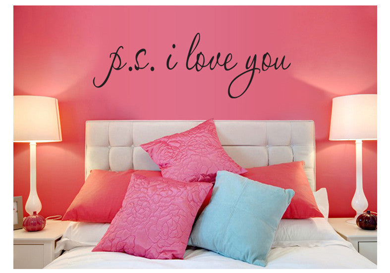 'P.S I Love You' Wall Art Removable Wall Sticker