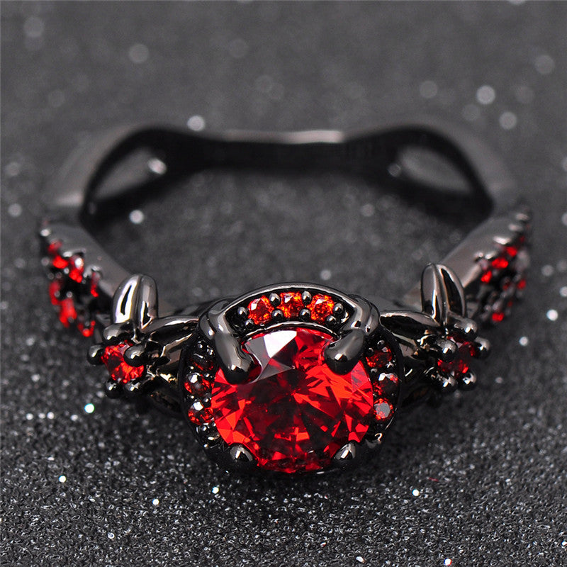 Black Gold Filled January Birthstone Ring