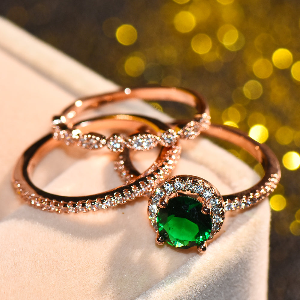 Gorgeous Triple Set May Gold Ring