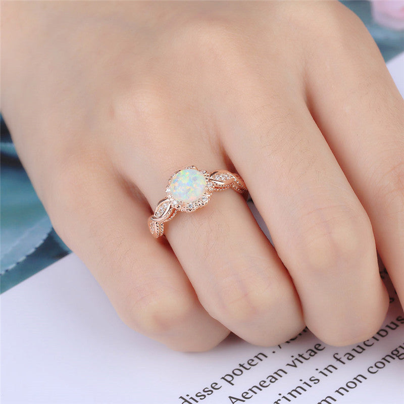 October Birthstone Rose Gold Ring