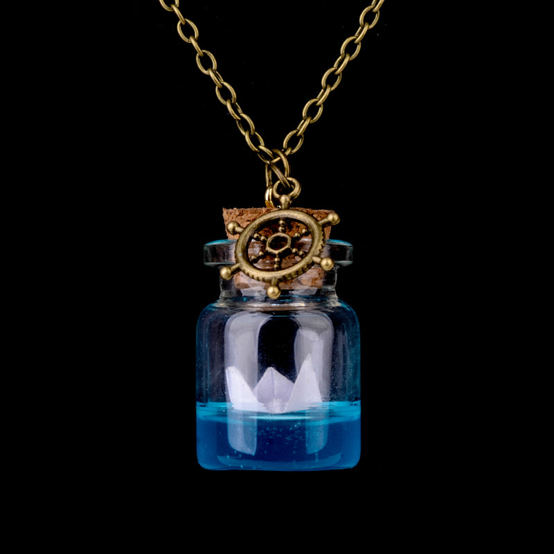 Drop Of Ocean In A Bottle Necklace