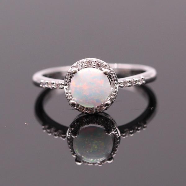 October Birthstone Opal & Gold Ring