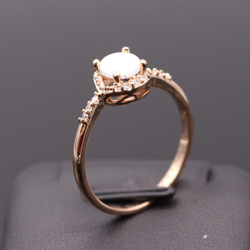 October Birthstone Opal & Gold Ring