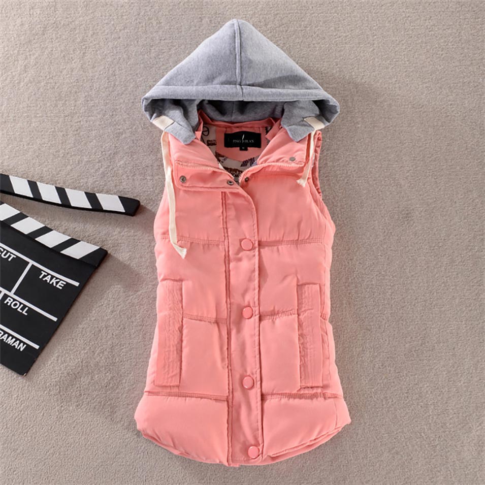 Autumn/Winter Sleeveless Hooded Vest