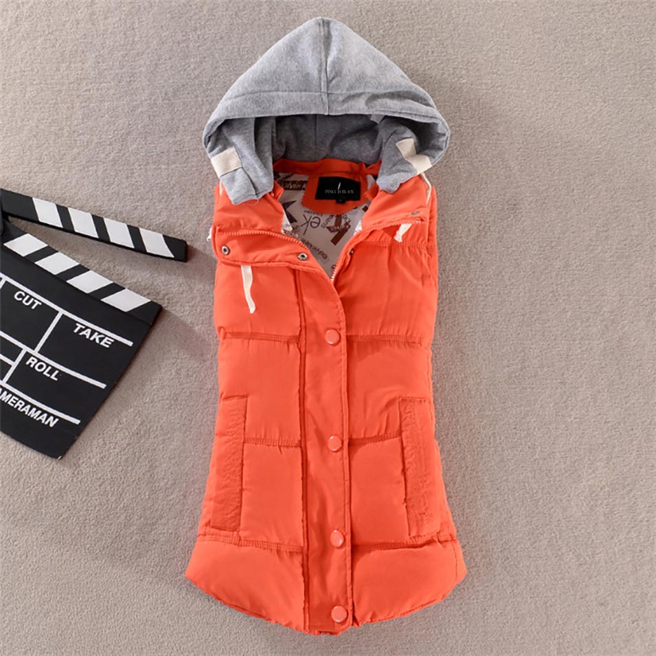 Autumn/Winter Sleeveless Hooded Vest