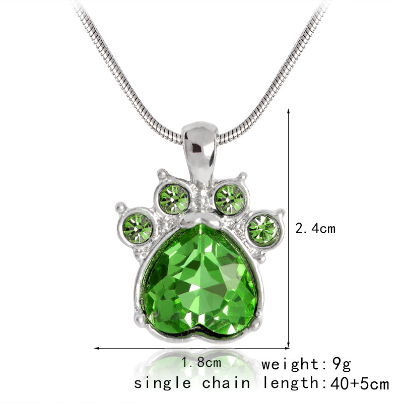 Paw Birthstone Pendants