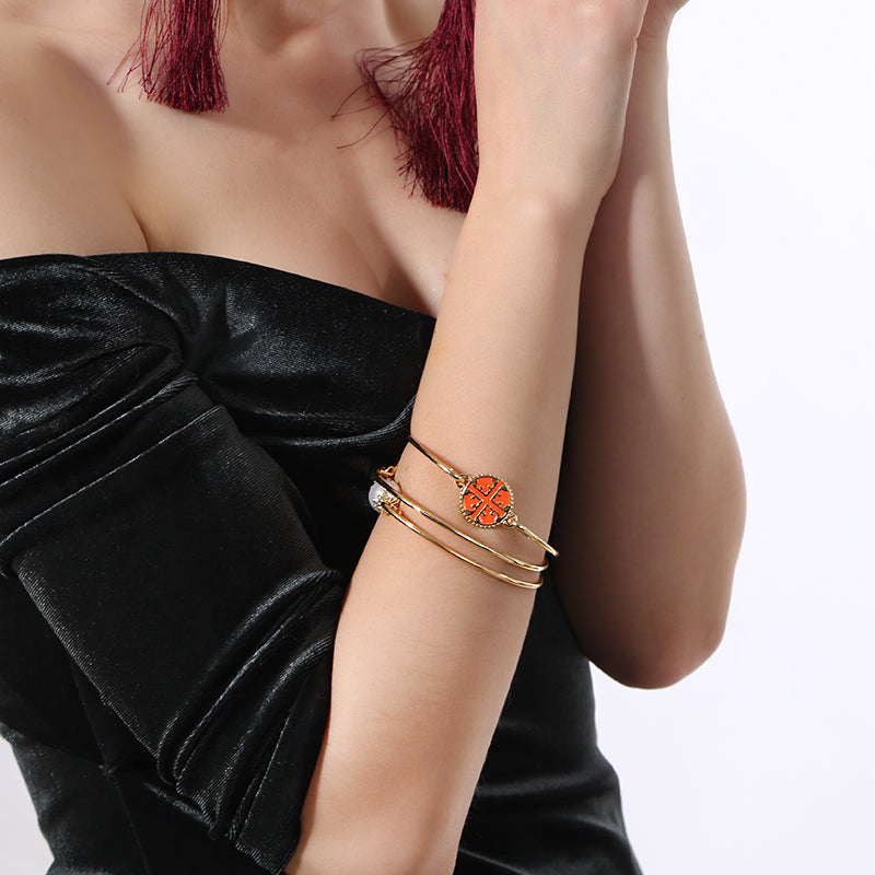 Triple Celtic Flower & Pearl Bracelet
