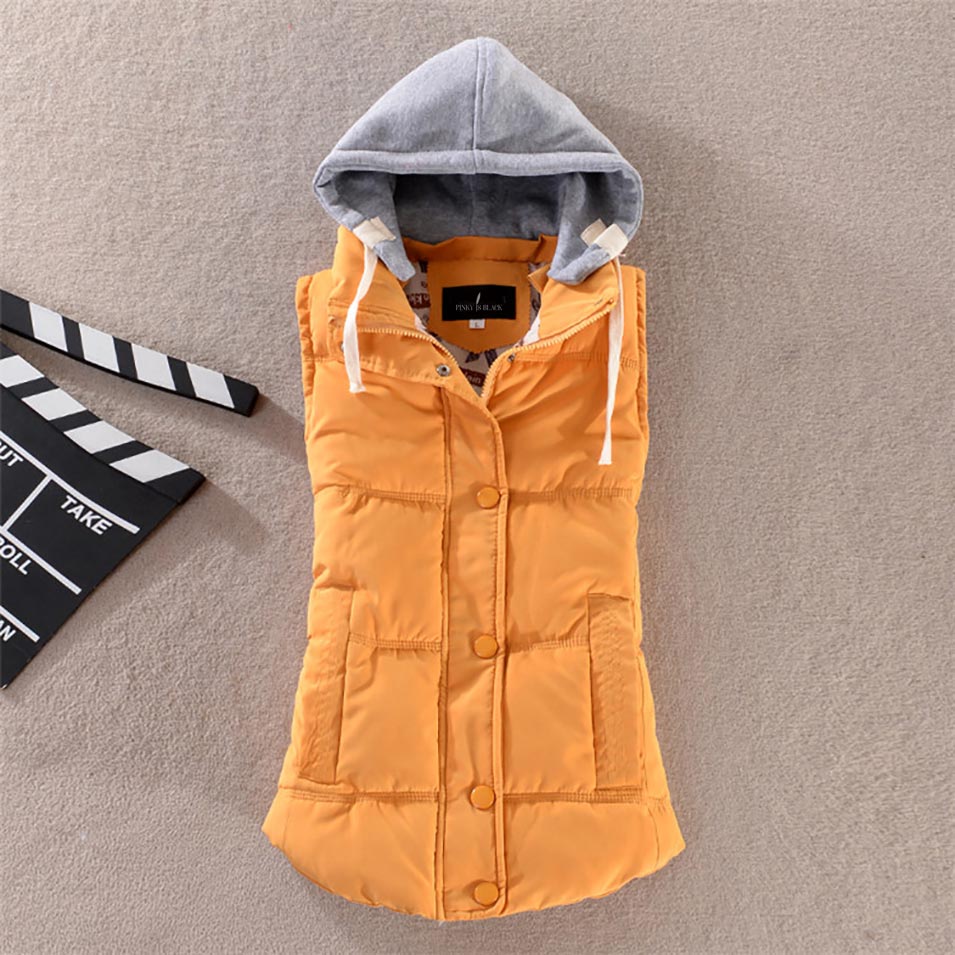 Autumn/Winter Sleeveless Hooded Vest