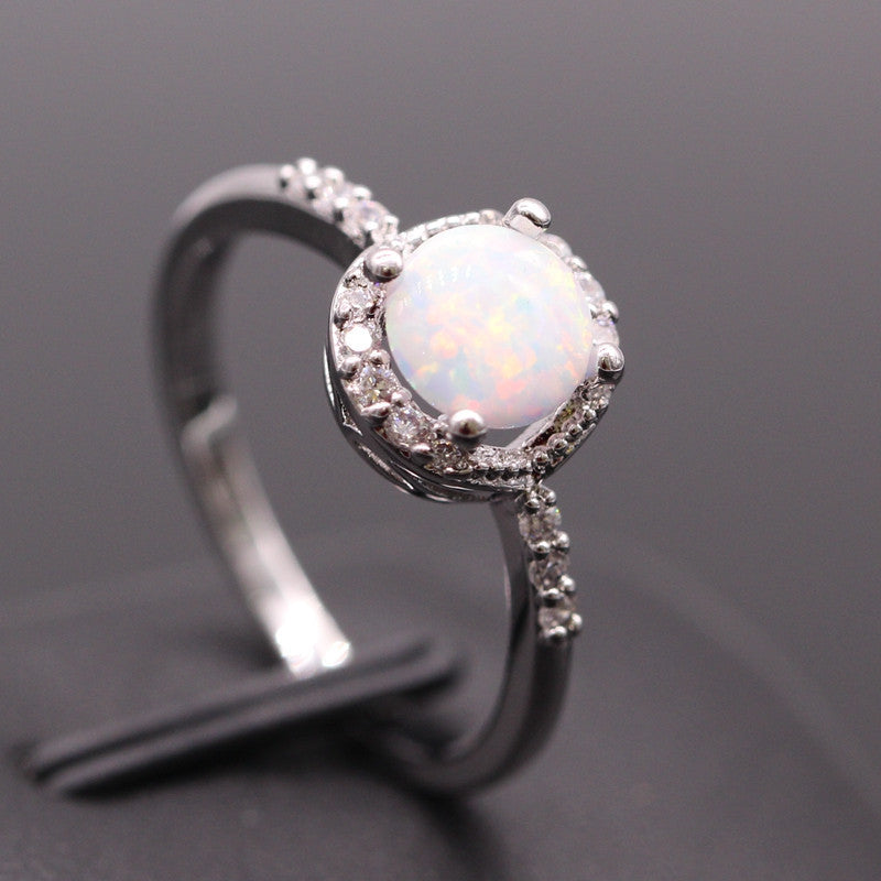 October Birthstone Opal & Gold Ring