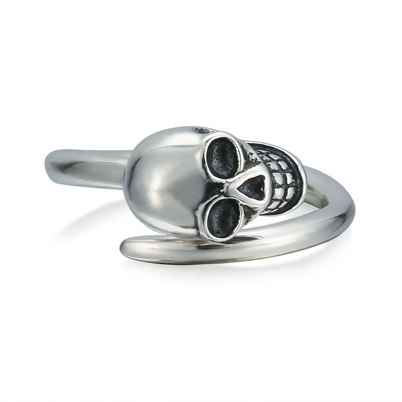 Adjustable 925 Sterling Silver Skull Ring (Unisex)