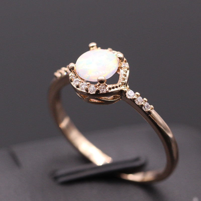 October Birthstone Opal & Gold Ring