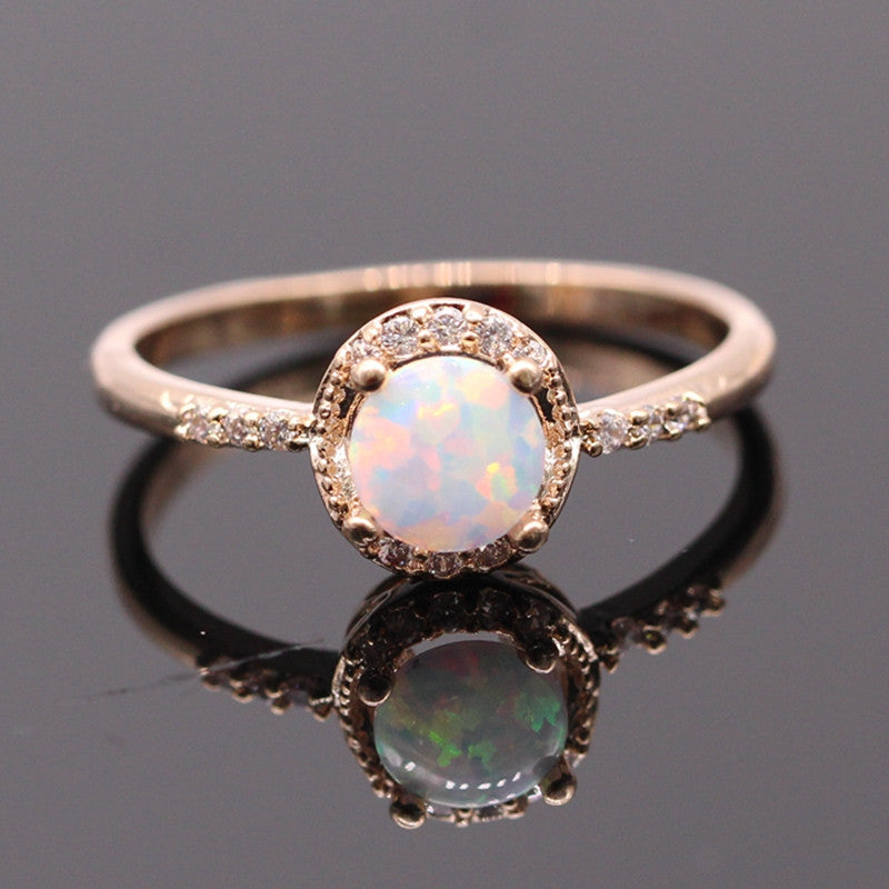 October Birthstone Opal & Gold Ring