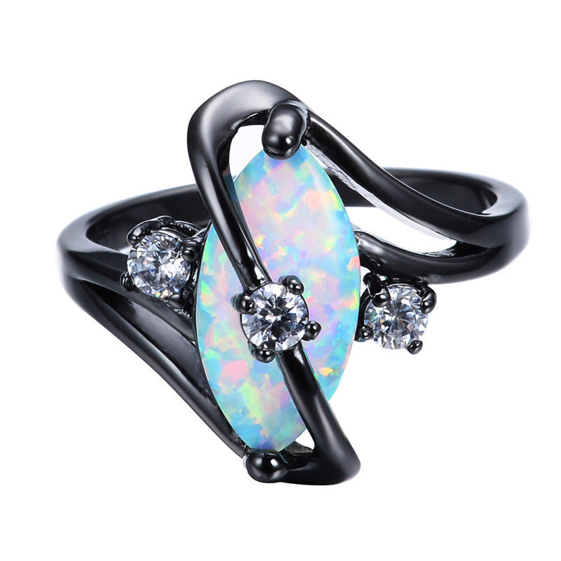 October Birthstone S Ring (Rainbow Fire Opal)