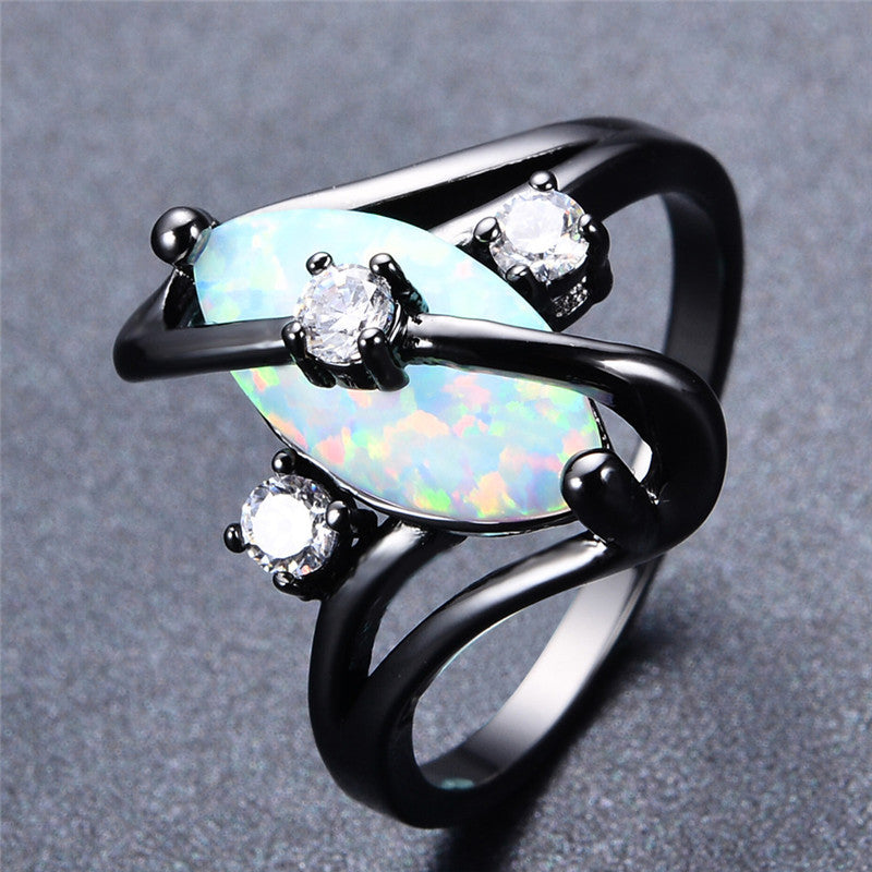 October Birthstone S Ring (Rainbow Fire Opal)