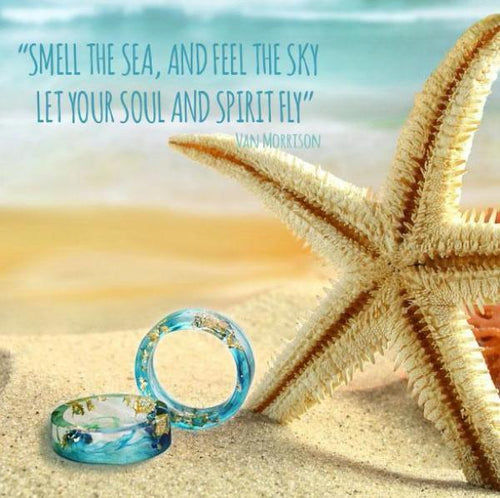 Handmade September Ocean Blue ring