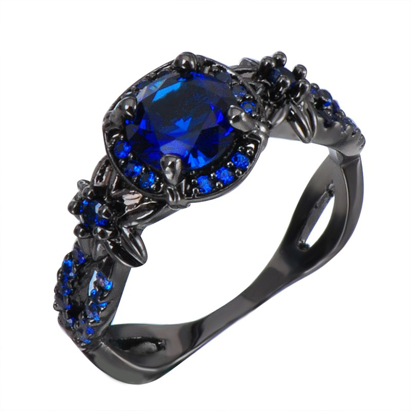 Black Gold Filled September Birthstone Ring