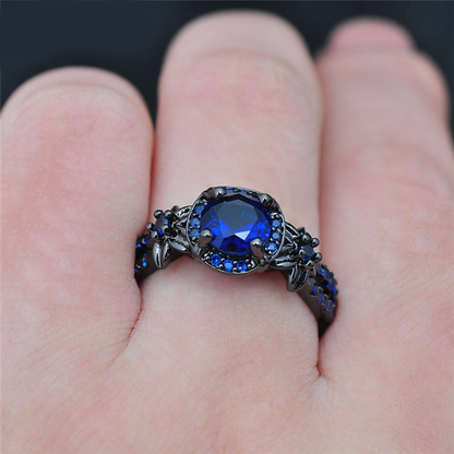 Black Gold Filled September Birthstone Ring