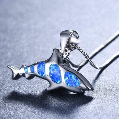 Hawaiian Opal Shark Necklace