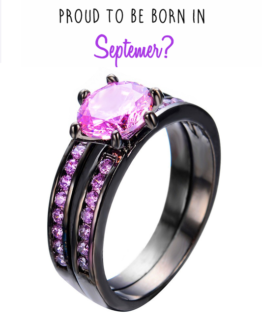 Black Gold Filled Double Pink Sapphire Ring