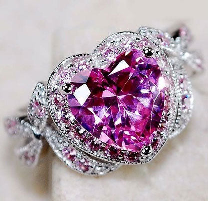 Infinity Knot Pink Sapphire Heart Ring