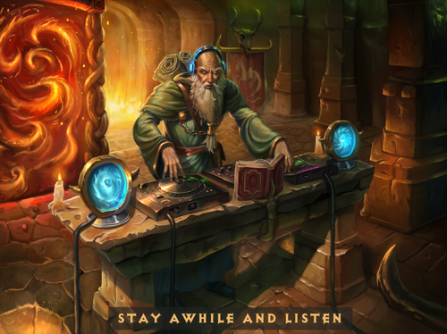 Deckard Cain DJing in Throne of Destruction Posters 40x30 cm / 12x16"