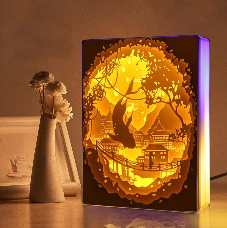 Handcrafted Creative 3D Paper Sculpture Lamp