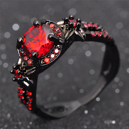 Black Gold Filled January Birthstone Ring