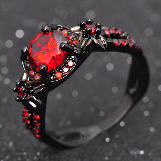 Black Gold Filled January Birthstone Ring