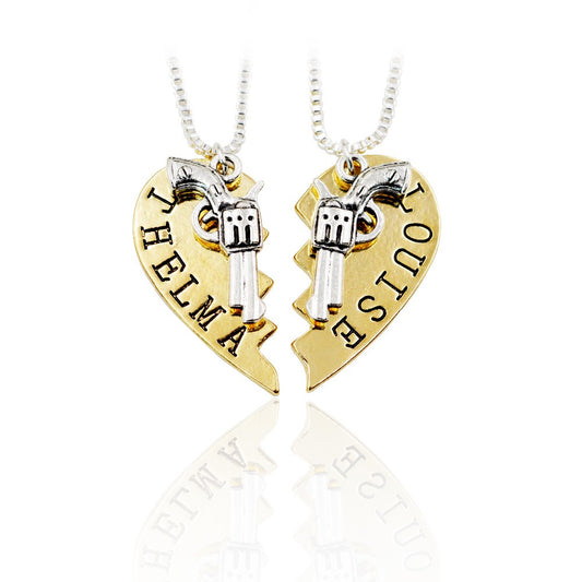 Bonnie & Clyde Partner in Crime Friendship Necklace