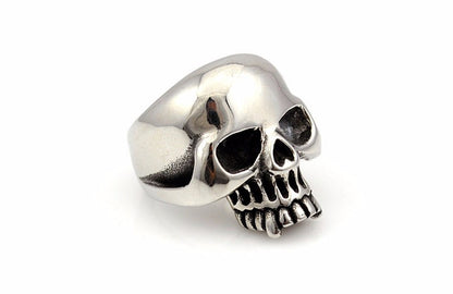 Biker's Smooth Stainless Steel Skull Ring