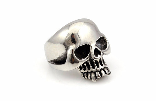 Biker's Smooth Stainless Steel Skull Ring