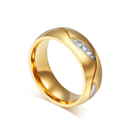 Lovers' Stainless Steel CZ Distance Rings