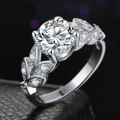 Flower Wedding April Birthstone ring