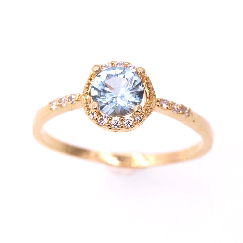 December Zircon Gold Birthstone Ring