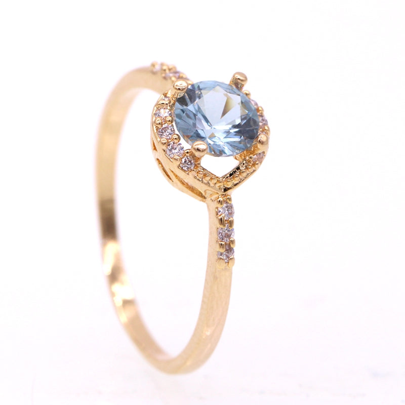 December Zircon Gold Birthstone Ring