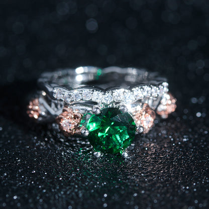 May Floral Rose Birthstone Ring