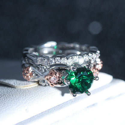May Floral Rose Birthstone Ring