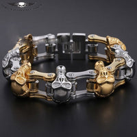 Silver Chain 7 Gold and Silver Skulls