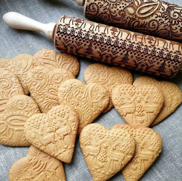 2018 Christmas Embossing Rolling Pin