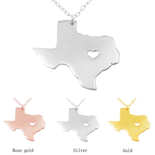 Proud Texas Heart Necklace