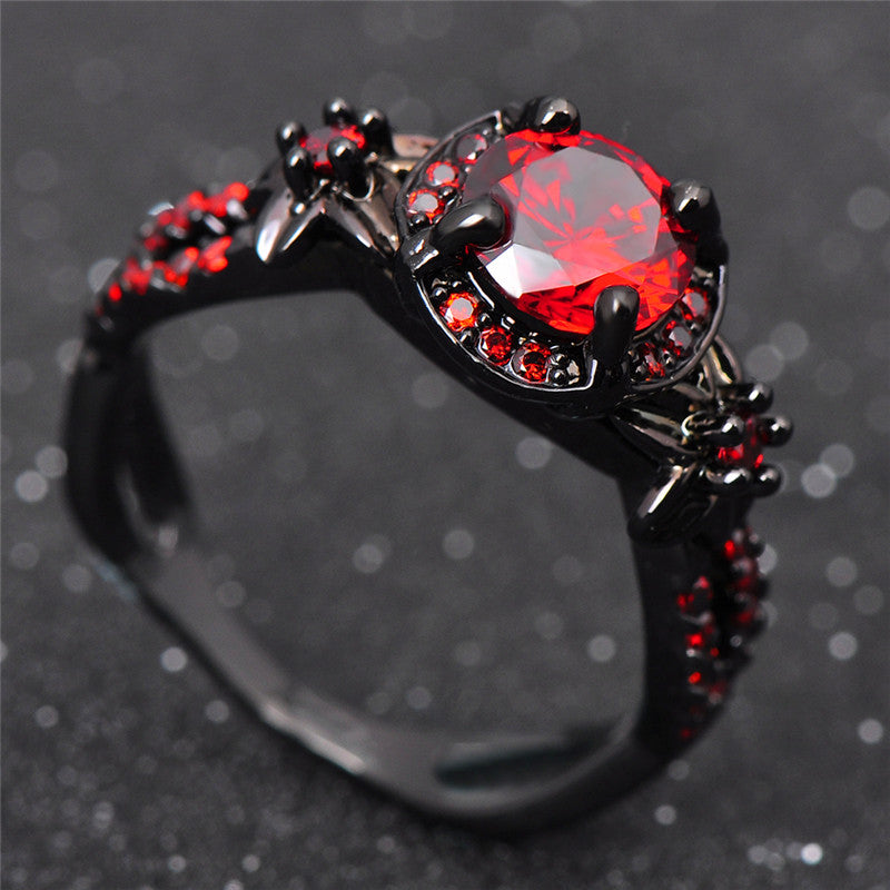 Black Gold Filled January Birthstone Ring