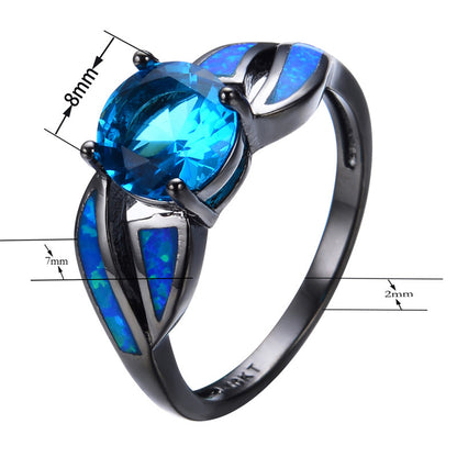 December Birthstone Opal & CZ ring