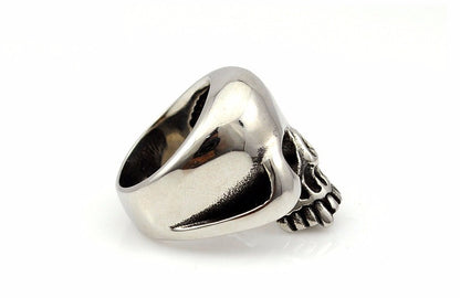 Biker's Smooth Stainless Steel Skull Ring