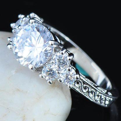 White Sapphire Gold Filled September Birthstone ring