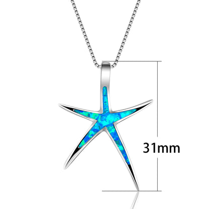 Waikiki Blue Opal Starfish Necklace