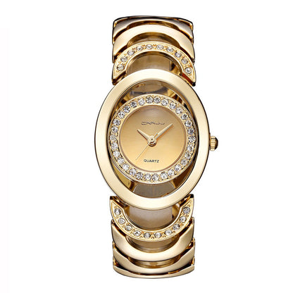 Modern Women's Gold and Crystal Watch