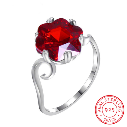 Sterling Silver July Birthstone Ring